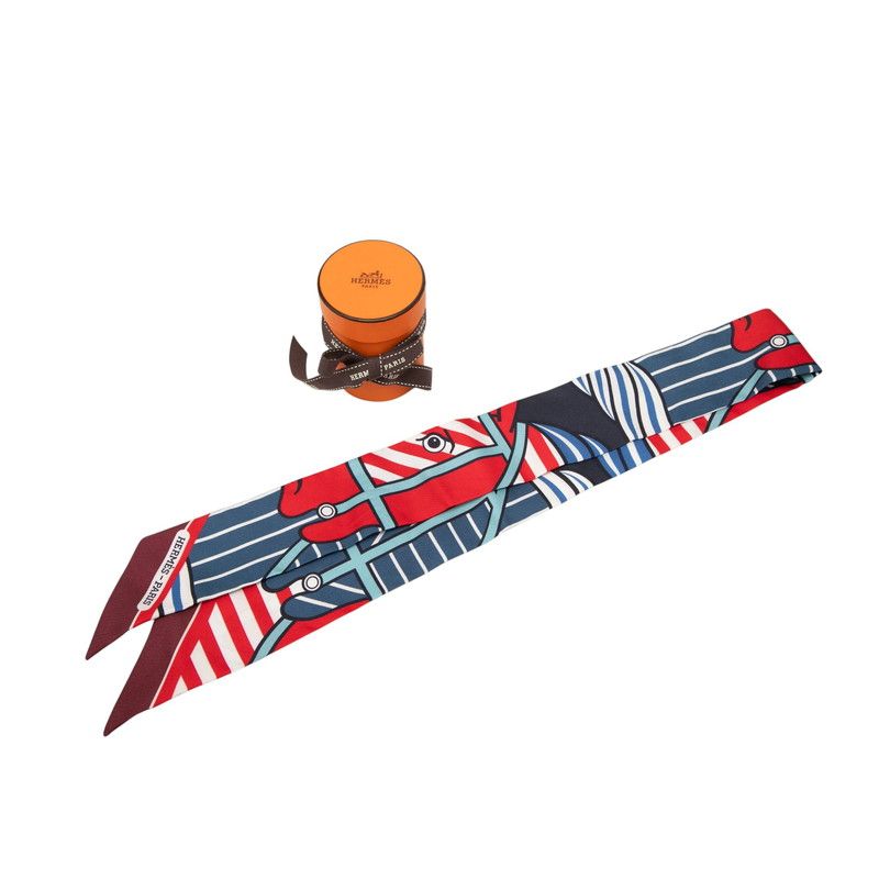Hermes Twilly Quadrige Baydadere Scarf Multicolor Silk — view 5