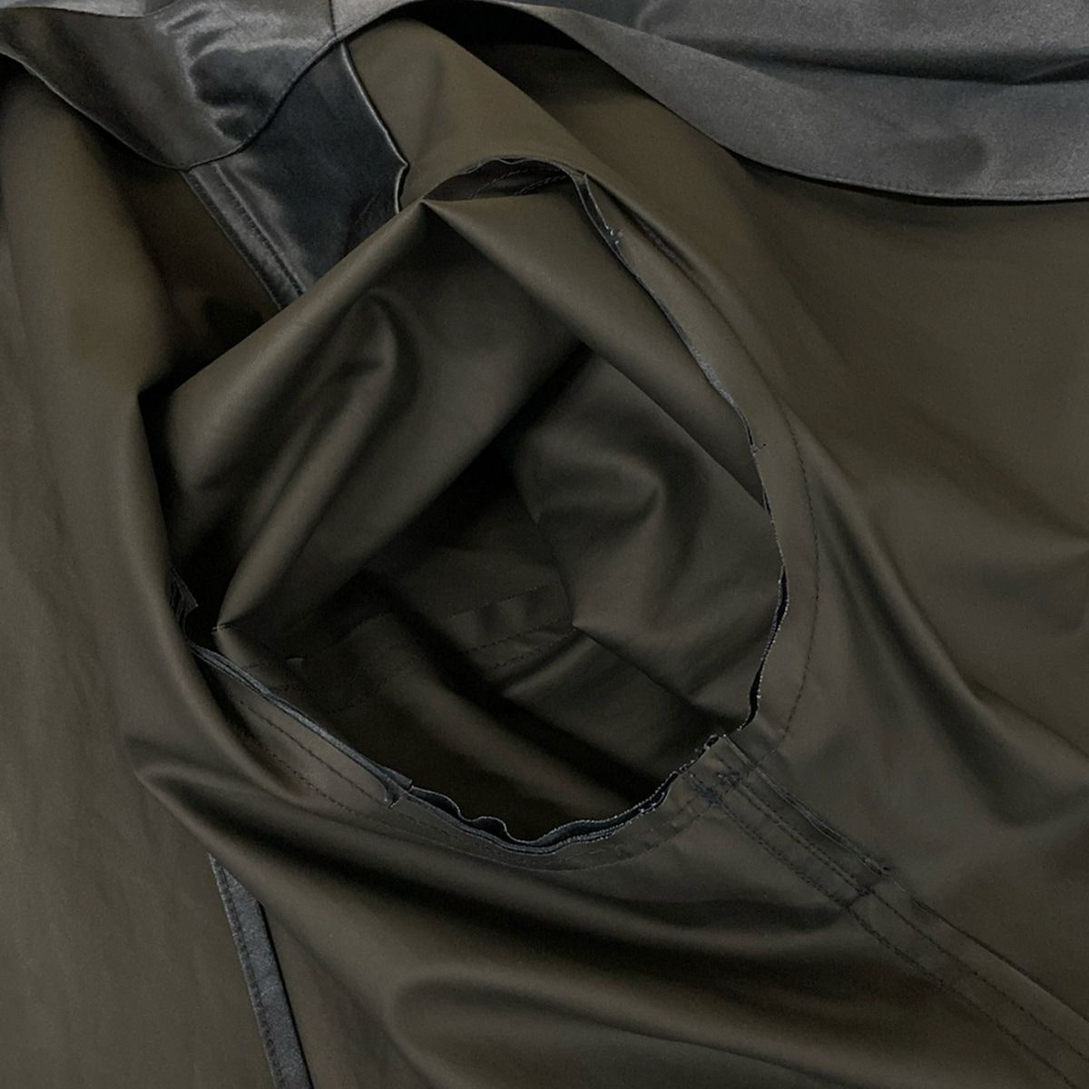 Chanel Trench Coat M Dark Navy Long Sleeve Silk Mixed Spring Cotton 40 — view 8