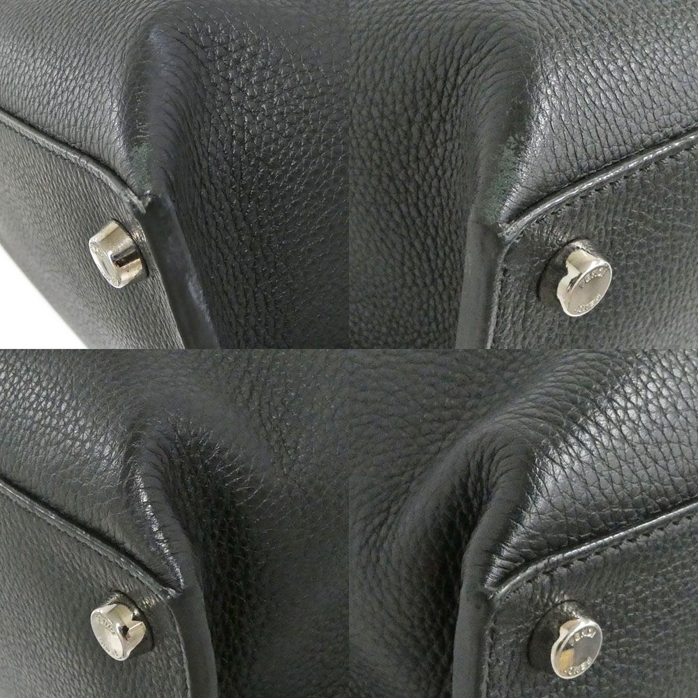Fendi Peekaboo Iconic Essential Selleria Black Silver 2-Way Handbag — view 8