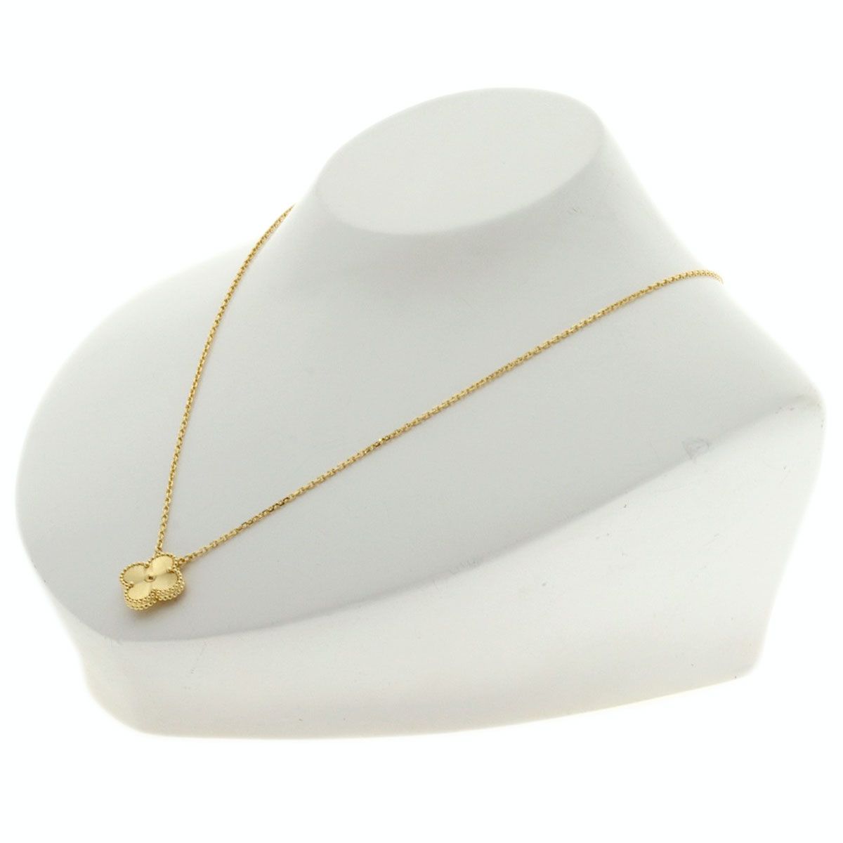 Van Cleef & Arpels Vintage Alhambra Guilloche Necklace 18k Yellow Gold — view 4