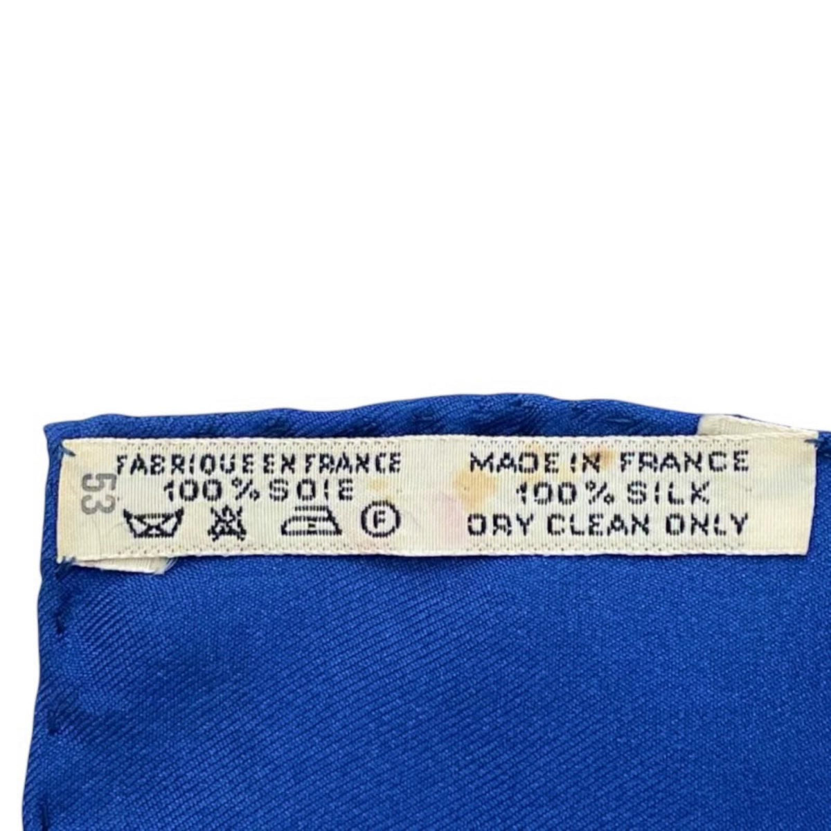 Hermes Carre 90 Plumes Scarf Silk Blue Feather Pattern — view 8