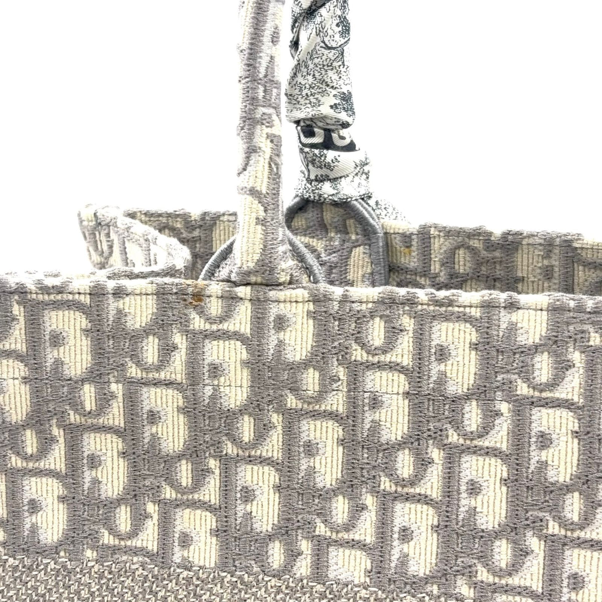 Dior Book Tote Oblique All Over Print Scarf Canvas Gray — view 8