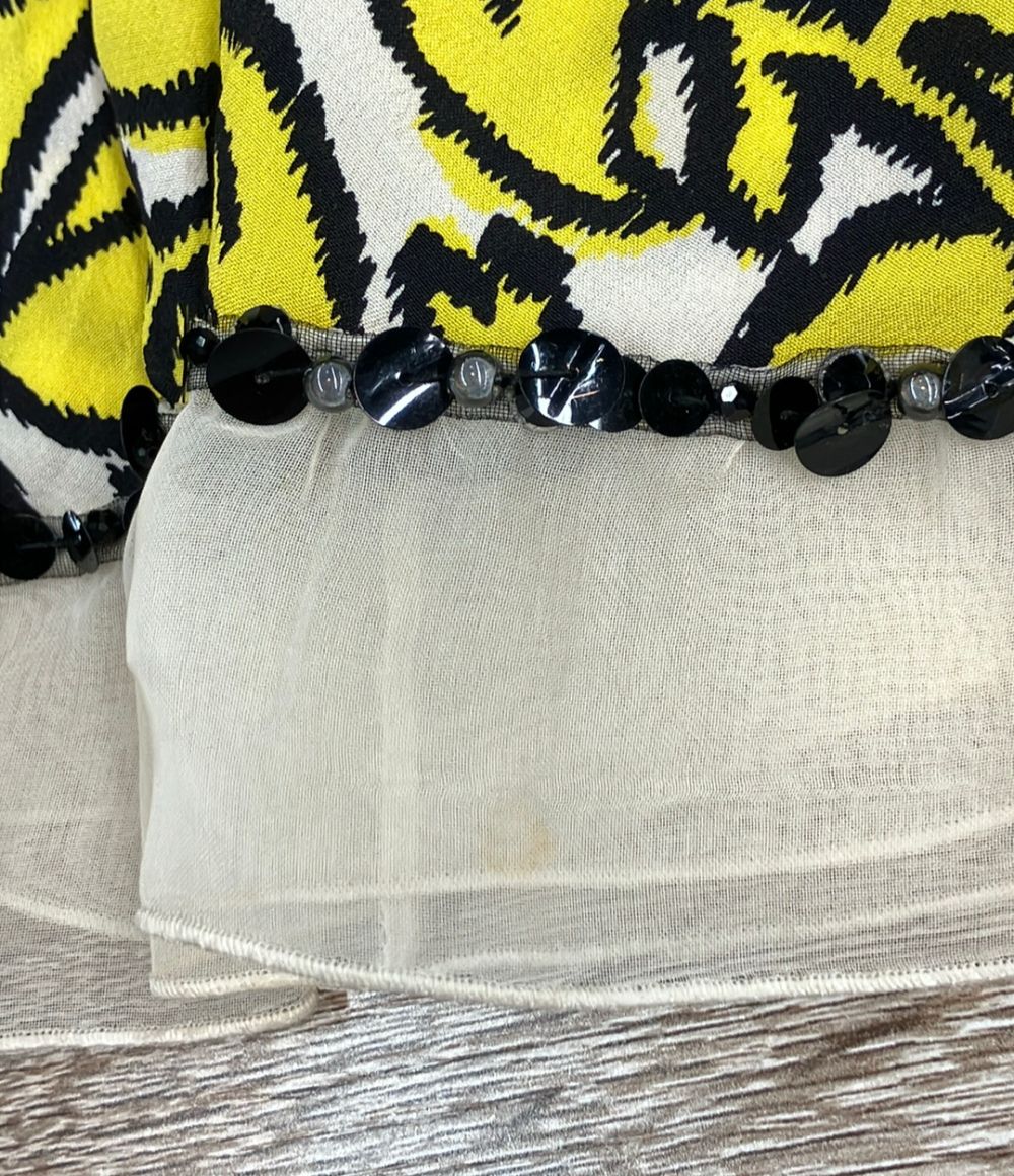 Louis Vuitton Flower Print Long Skirt Silk 100% 38 — view 7