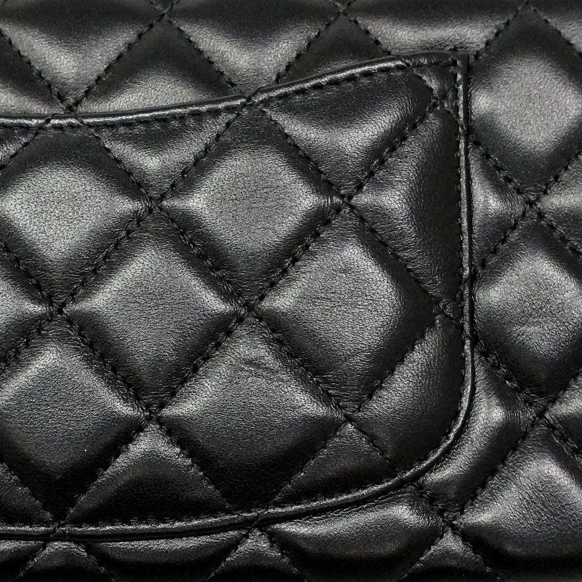 Chanel Shoulder Bag Mini Quilted Lambskin Black Silver — view 8