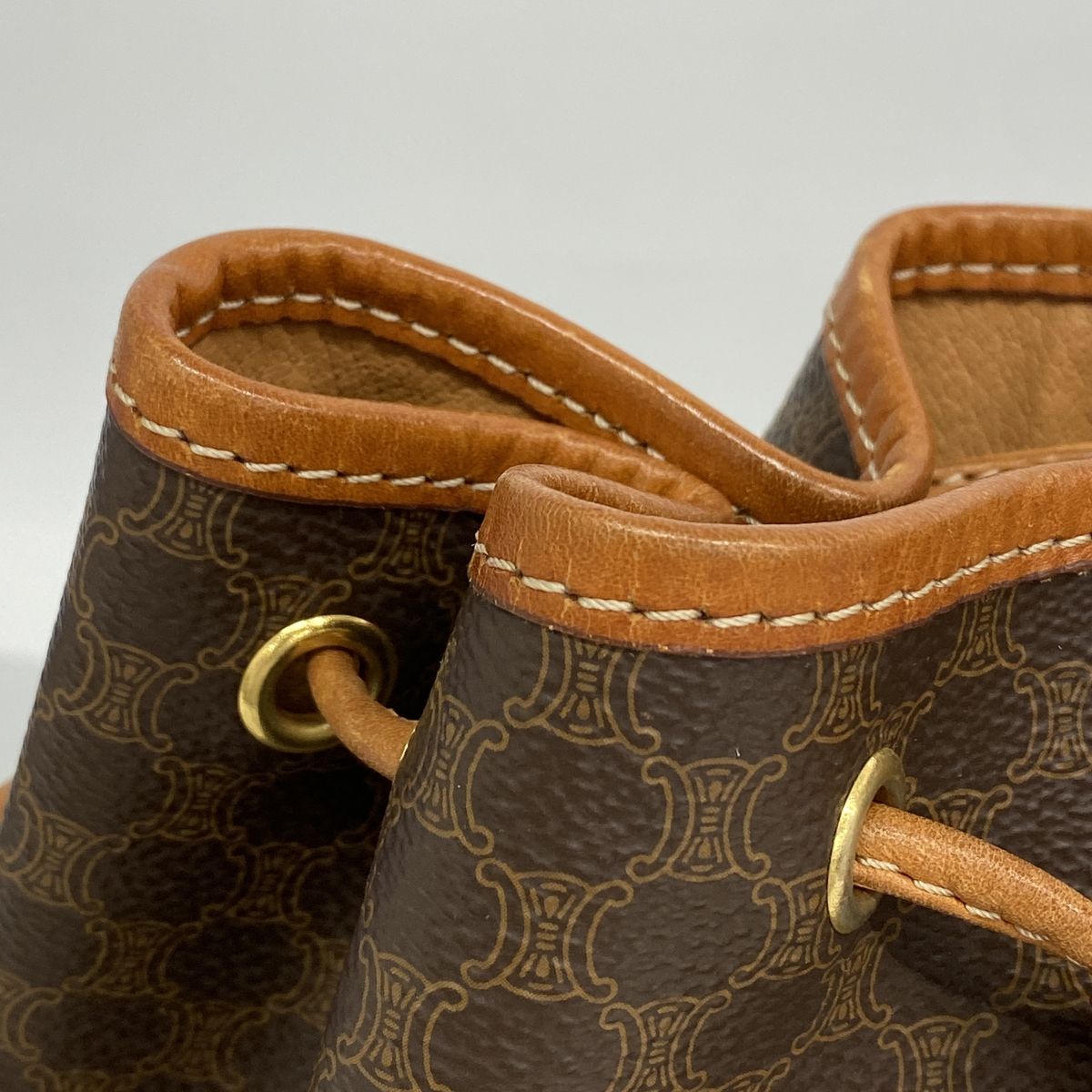 Celine Shoulder Bag Macadam Brown Gold — view 8