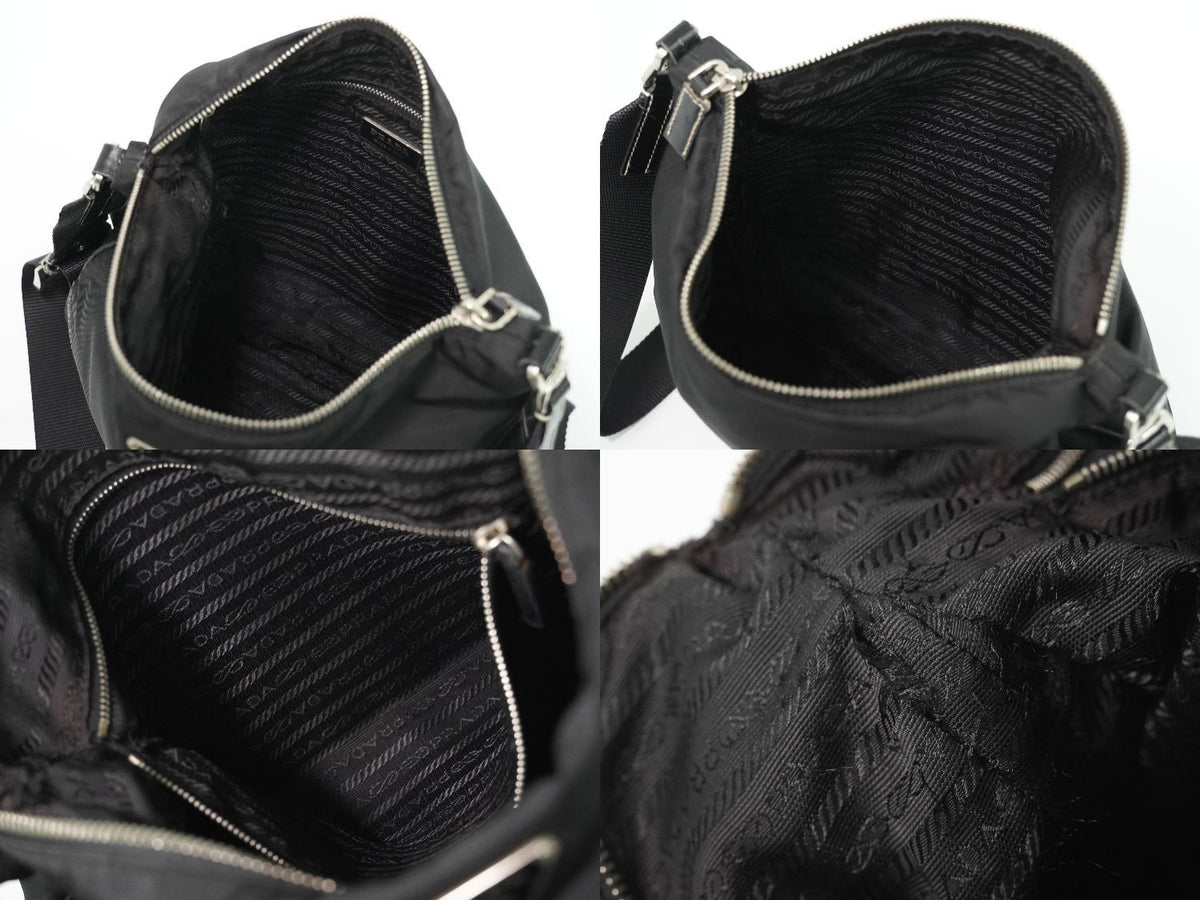 Prada Nylon Shoulder Bag Pochette Black — view 8