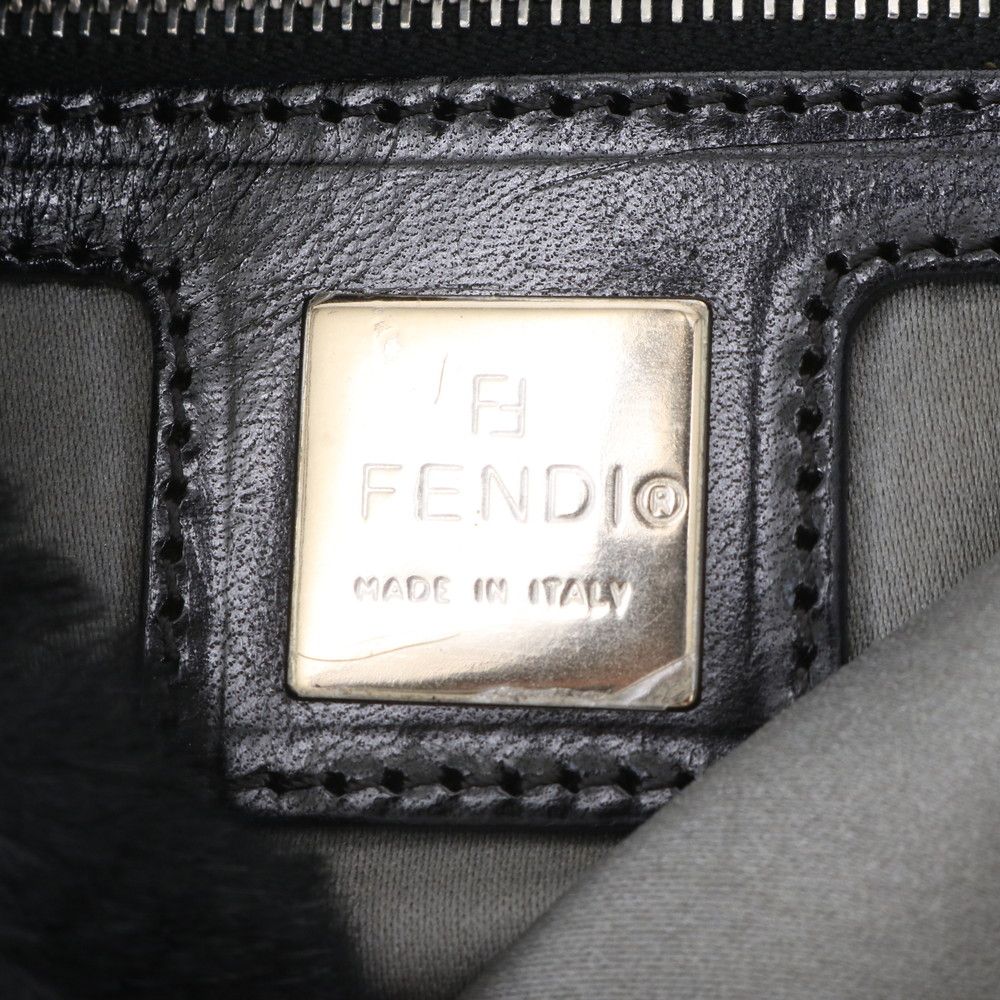 Fendi Mamma Bucket Baguette Leather Black Shoulder Bag — view 8