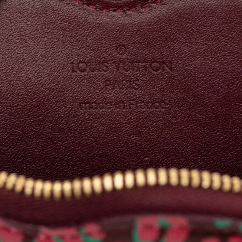 Louis Vuitton Monogram Vernis Porte Monnaie Coeur Leopard Coin Purse Wine Red — view 5