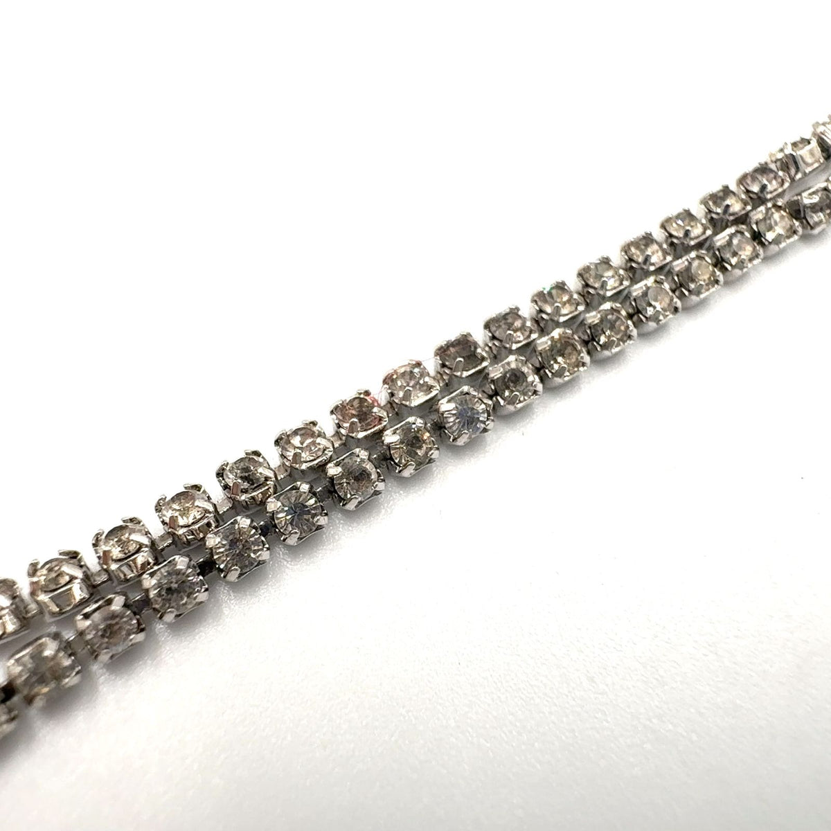 Dior D Logo Rhinestone Metal Clear Silver Bracelet — view 8