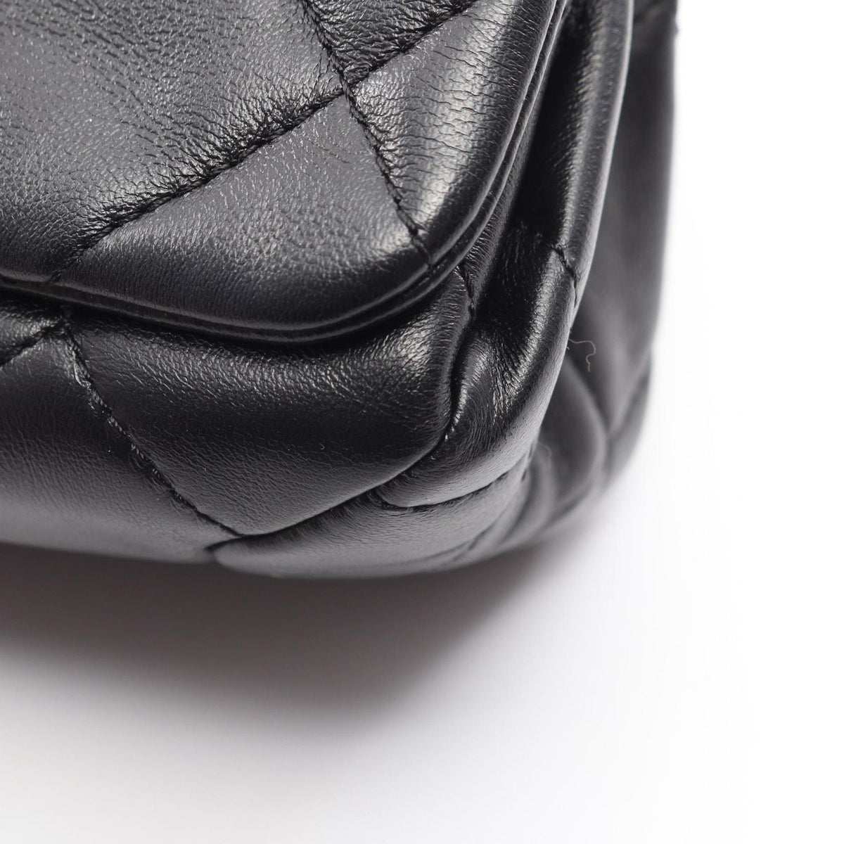 Chanel Shoulder Bag Mini Quilted 2-Way Black Lambskin Small Flap Chain — view 8