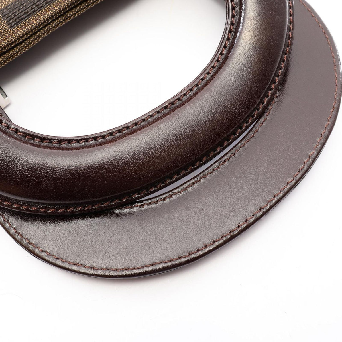 Fendi Tote Zucca Brown Black Canvas Leather Handbag — view 8