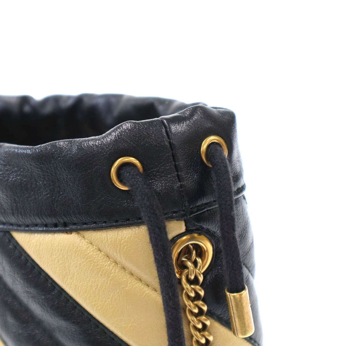Gucci GG Marmont Mini Bucket Shoulder Bag Beige Black — view 8
