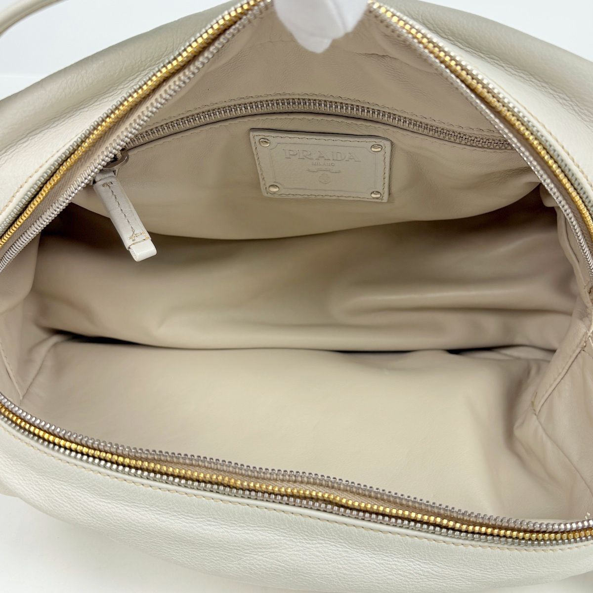 Prada Handbag Logo Leather White — view 7