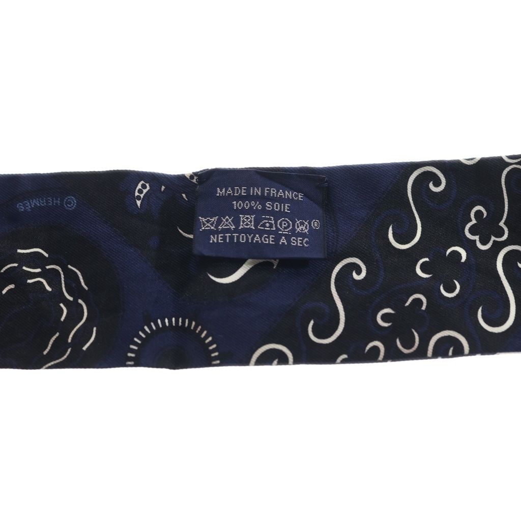 Hermes Twilly Festival Des Amazones Amazon Silk Scarf Navy — view 6