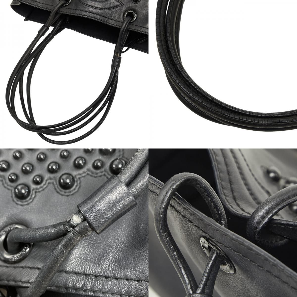 Loewe Tote Shoulder Bag Black Leather — view 8