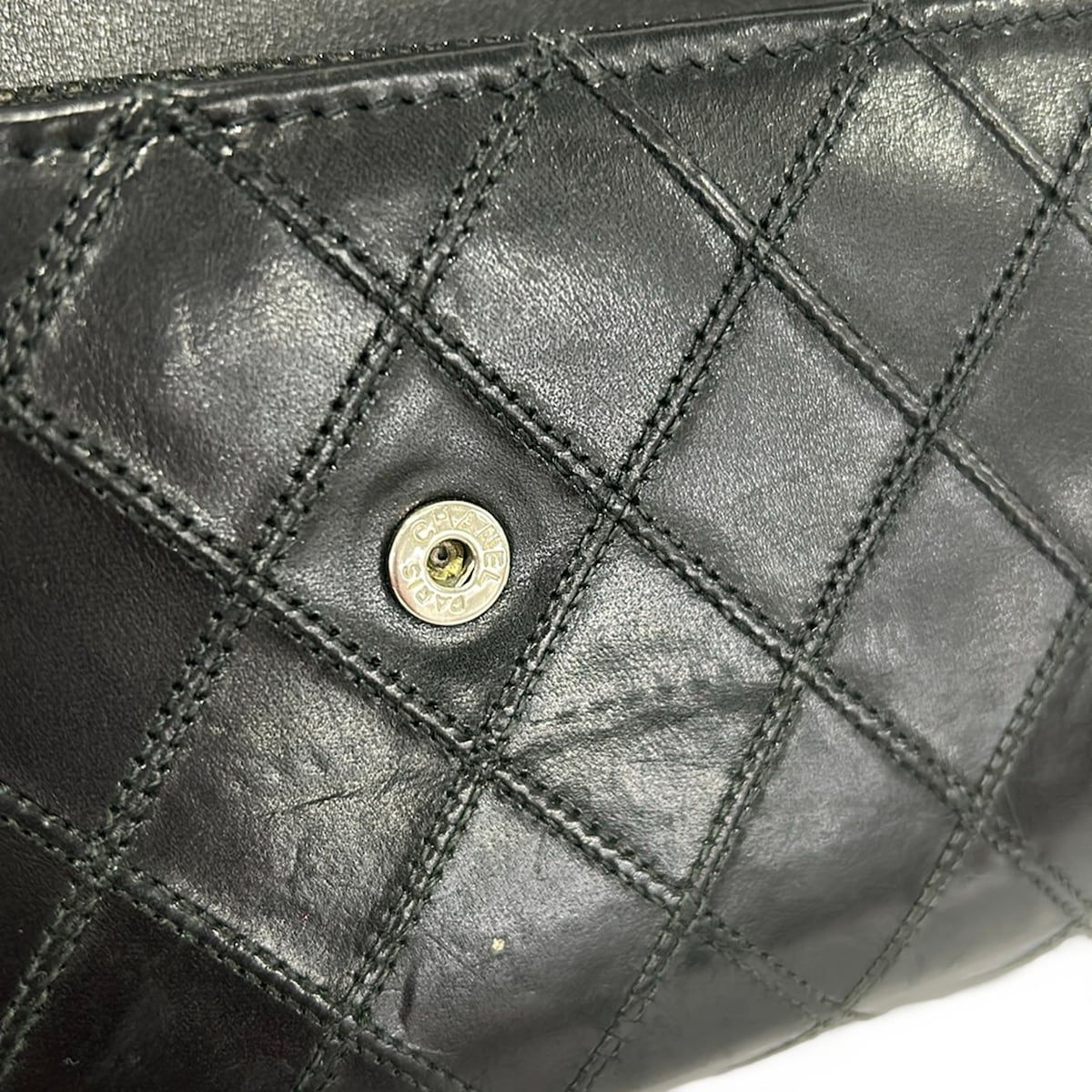 Chanel Wallet Bicolor Black CC Logo Silver Lambskin — view 8
