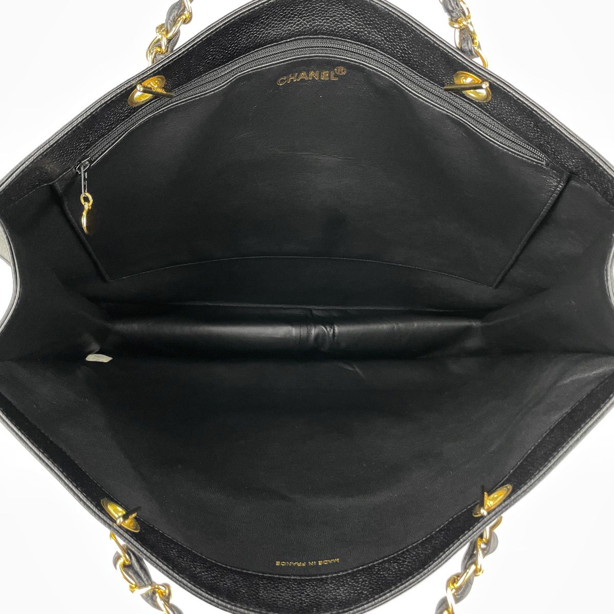 Chanel Tote Bag CC Logo Caviar Leather Black — view 7