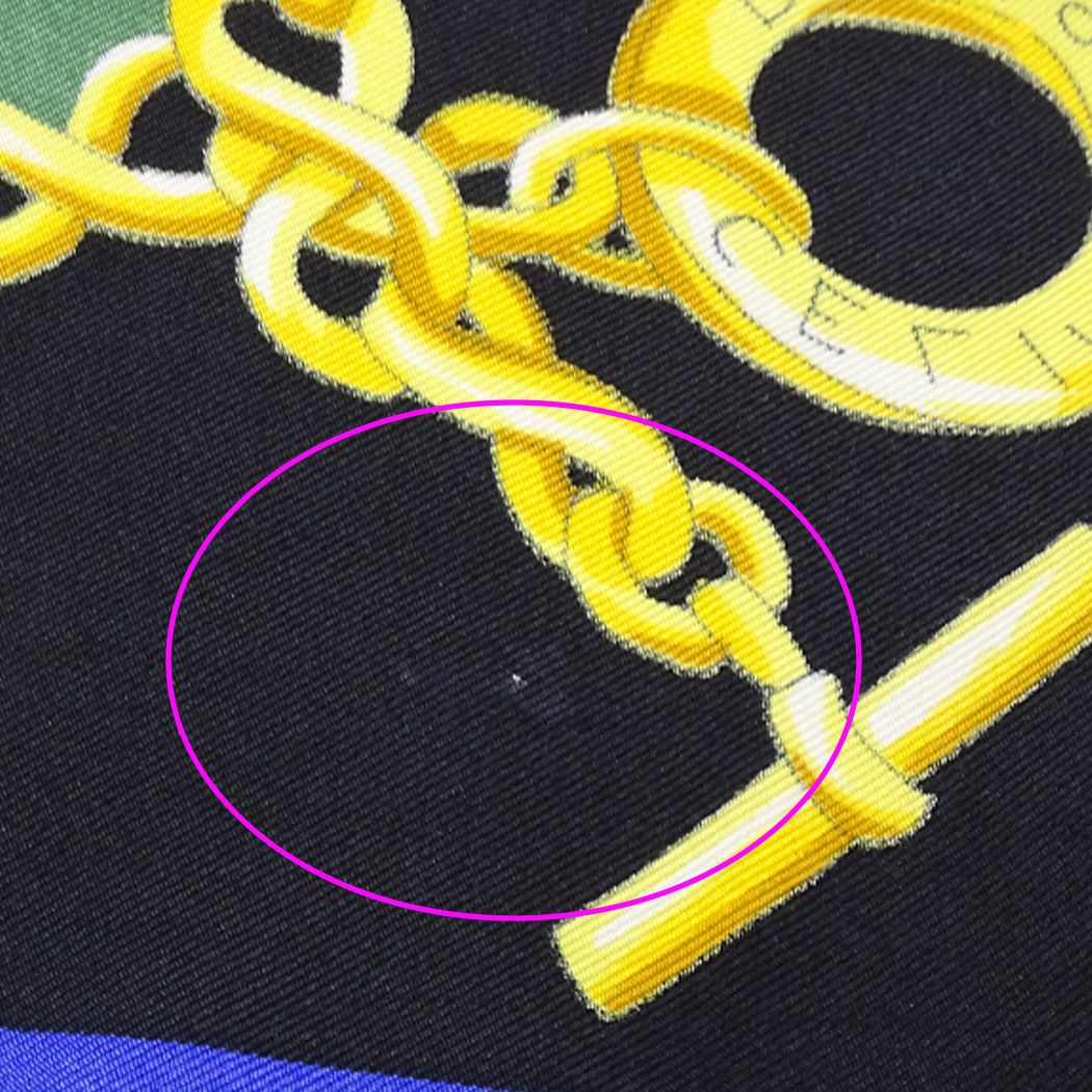 Celine Scarf Silk Blue Black Chain — view 8