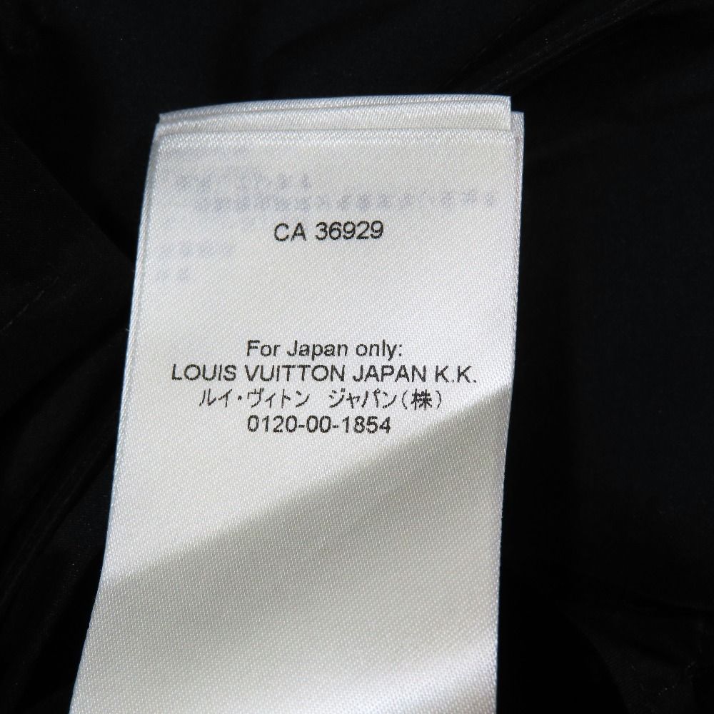 Louis Vuitton LV Logo Leather Patch Power Shoulder Puff Sleeve Silk Jacket 32 — view 8