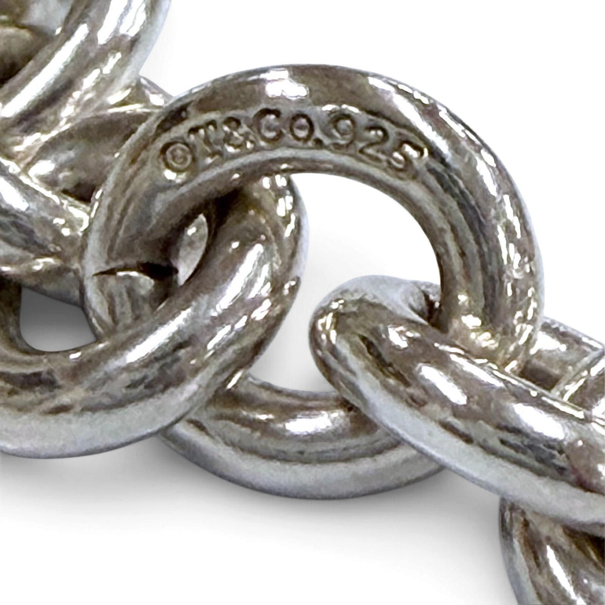 Tiffany & Co 925 Round Link Circle Donut Chain Choker Necklace Silver 40 — view 6