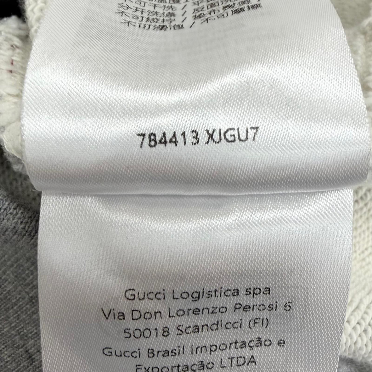 Gucci University Oversized Crew Neck Sweatshirt Light Gray XS — view 8
