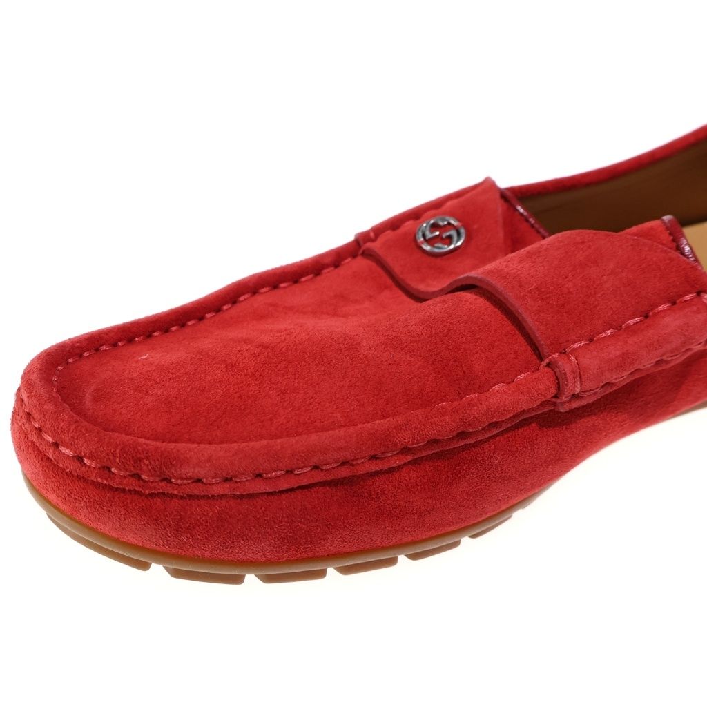 Gucci Interlocking G Suede Loafers Red — view 6
