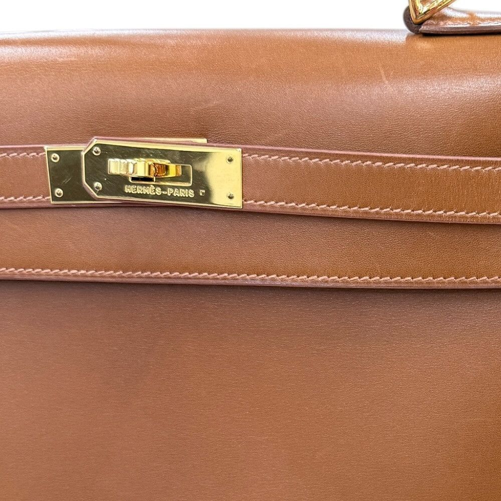 Hermes Kelly 32 Sellier Handbag Box Calf Brown — view 8