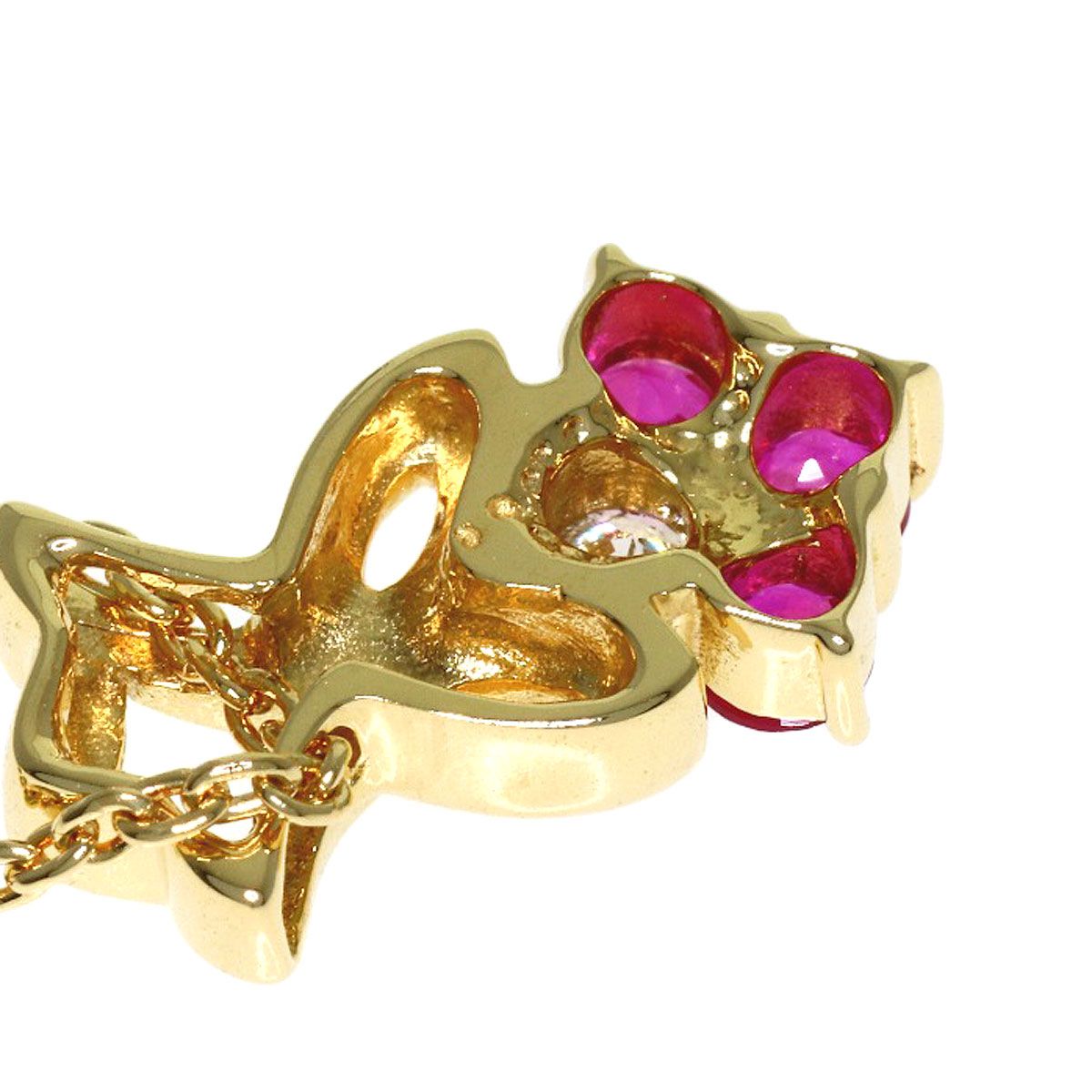 Dior Ruby Diamond Necklace 18k Yellow Gold — view 6