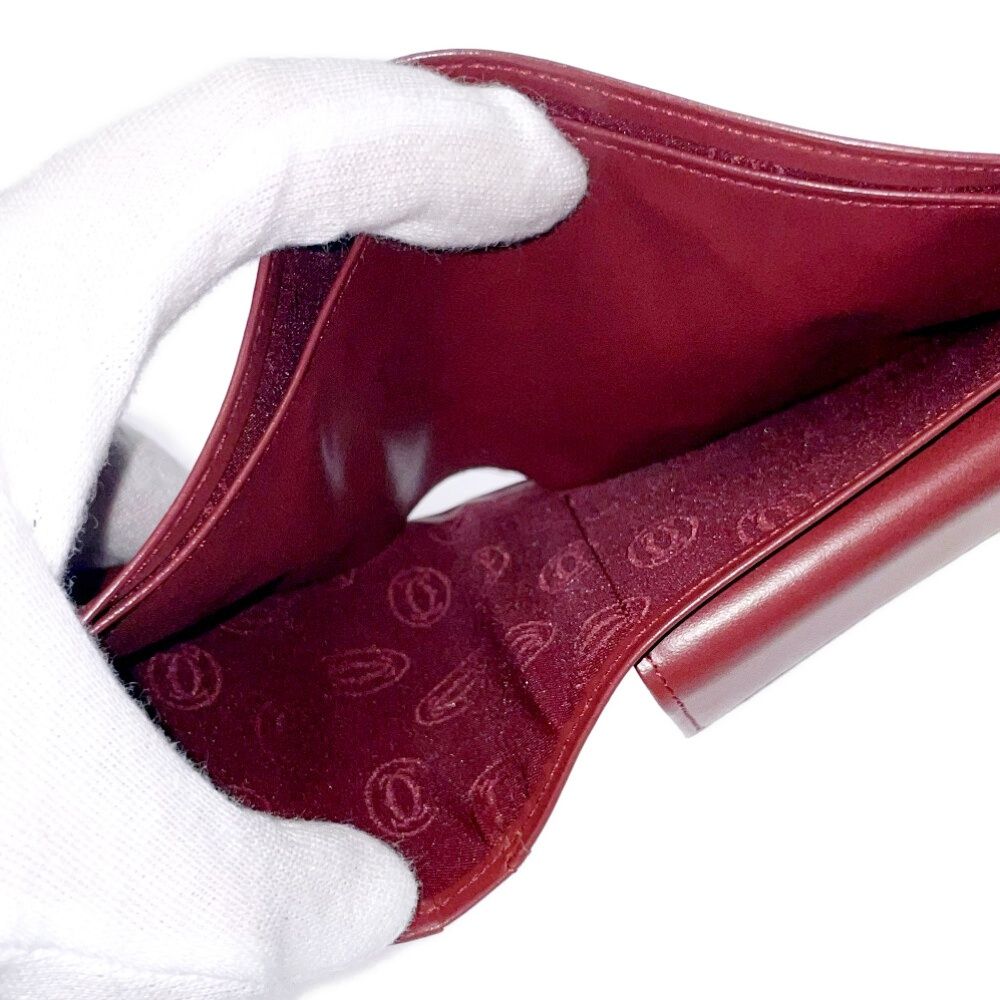 Cartier Calfskin Must Line Bifold Wallet Bordeaux — view 8