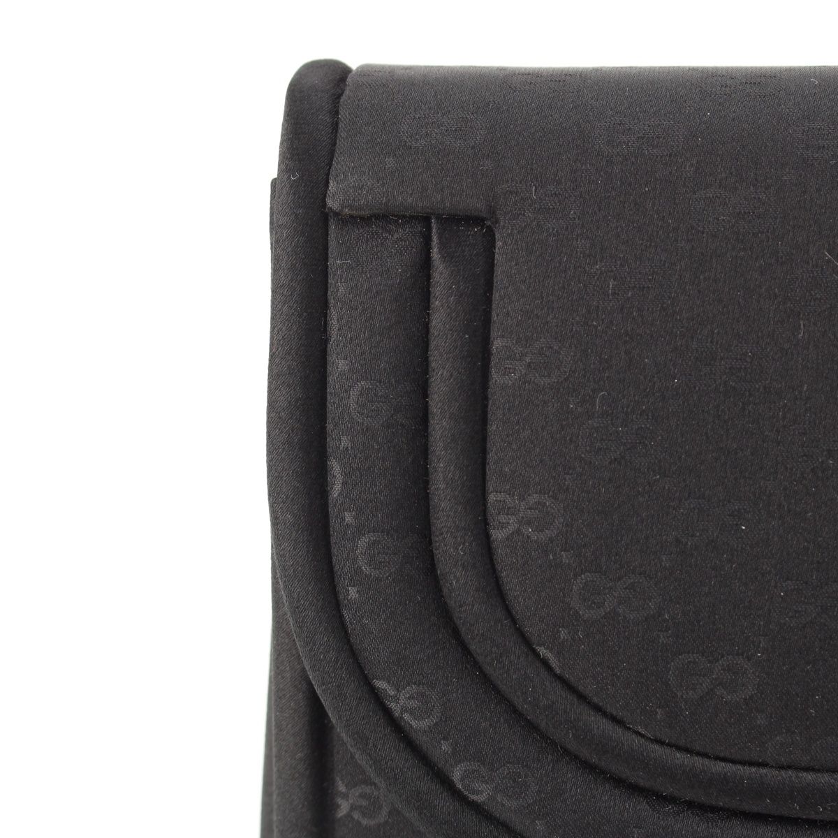 Gucci Satin Leather Vintage GG Clutch Hand Pouch Black — view 8