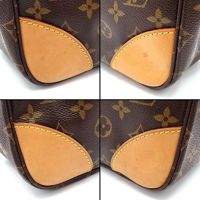 Louis Vuitton Shoulder Bag Boulogne Brown Monogram Canvas Vachetta Leather Gold — view 8