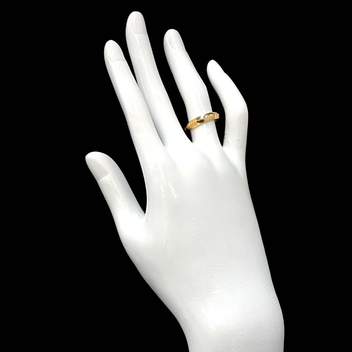 Tiffany & Co Atlas Closed Narrow Ring Diamond 18k Yellow Gold 750 — view 7