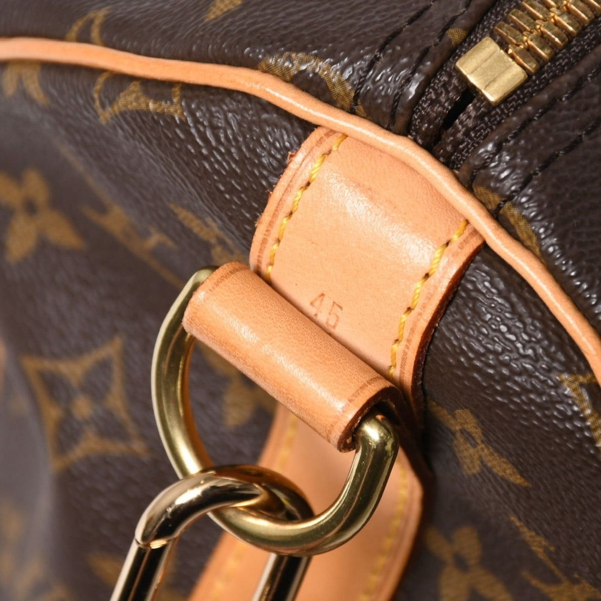 Louis Vuitton Boston Bag Keepall Bandouliere 45 Monogram Brown Gold — view 8