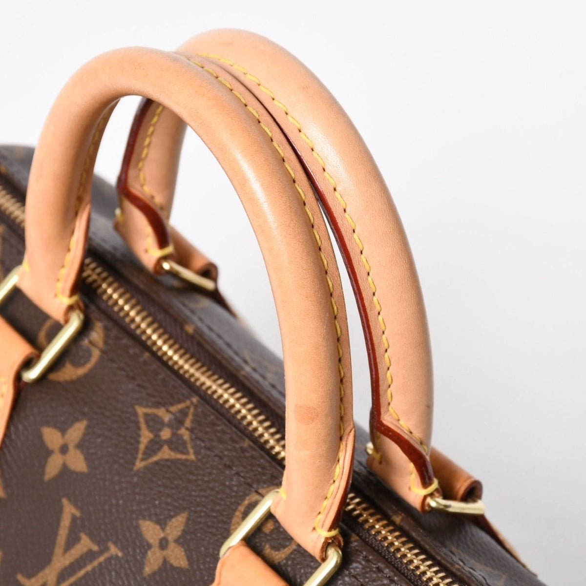 Louis Vuitton Speedy 25 Handbag Monogram Vachetta Leather Brown Gold — view 8