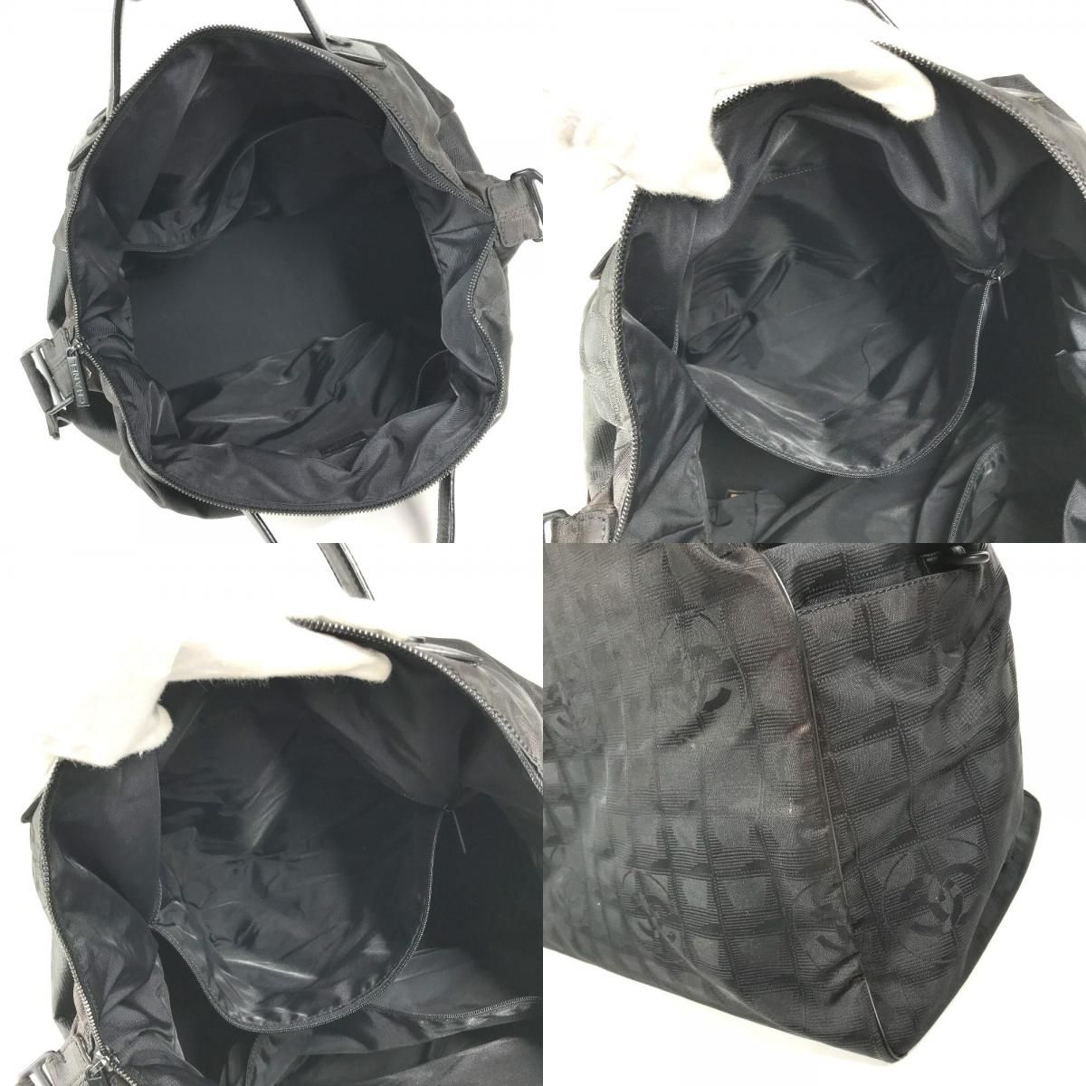 Chanel Handbag CC Logo New Travel Line Nylon Black — view 8
