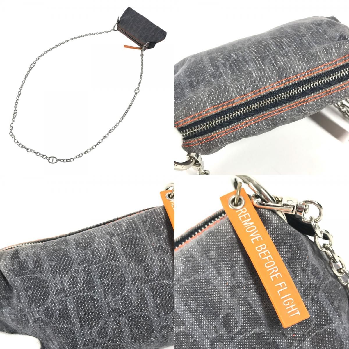 Dior Makeup Pouch Logo Denim Flight Trotter Navy — view 8