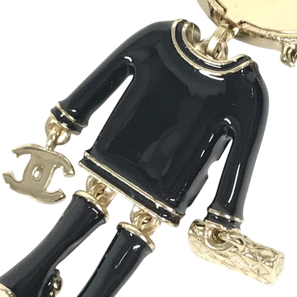 Chanel Key Holder Lion Camellia Logo Animal Rhinestone 22P Metal Black — view 8