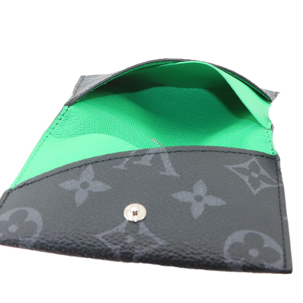 Louis Vuitton Monogram Eclipse Card Case Slim Black Bamboo Green — view 7