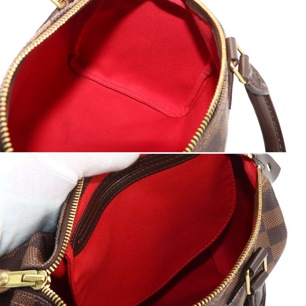 Louis Vuitton Damier Speedy 25 Hand Bag Ebene Brown Gold — view 8