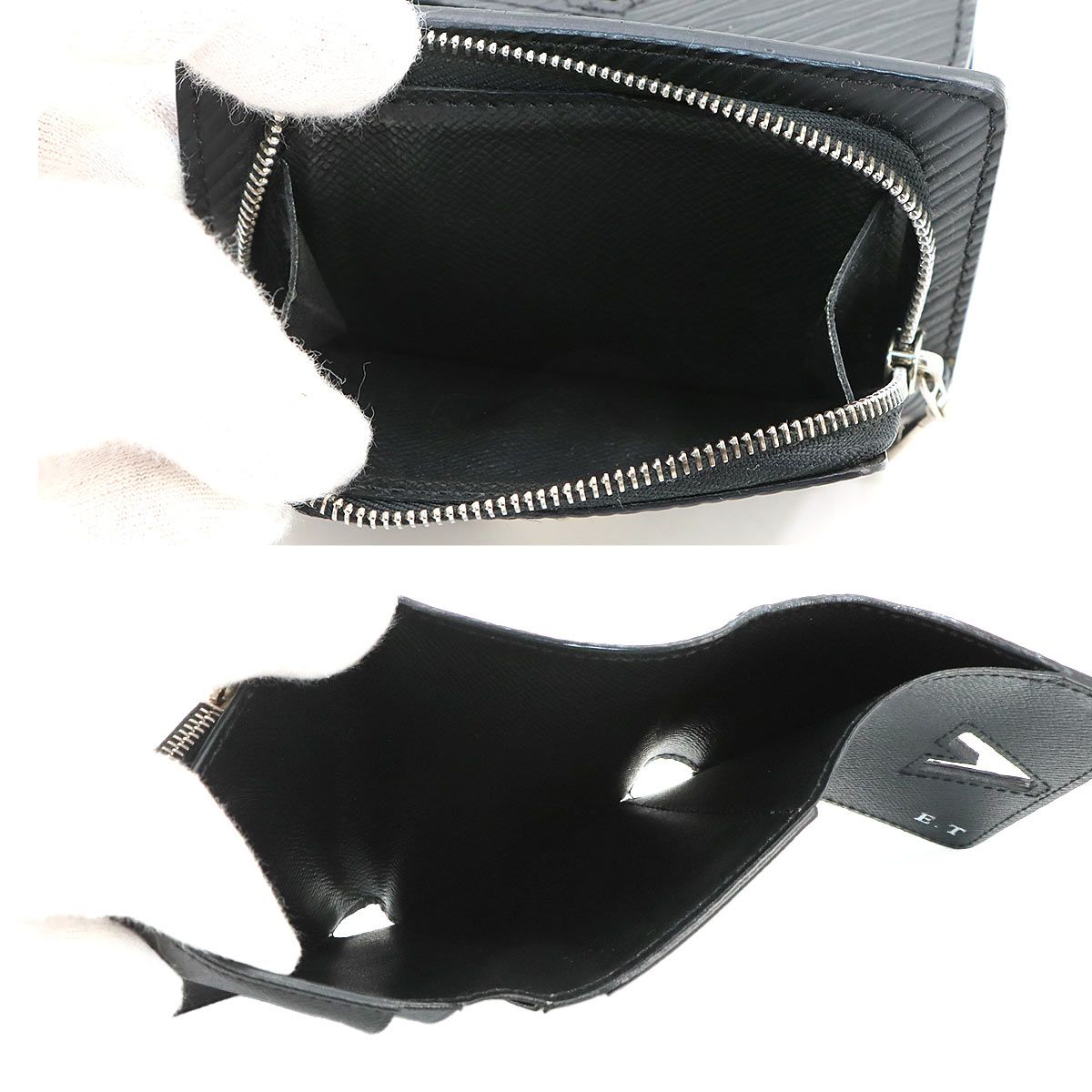 Louis Vuitton Epi Portefeuille Twist Compact XS Trifold Wallet Leather Noir — view 8