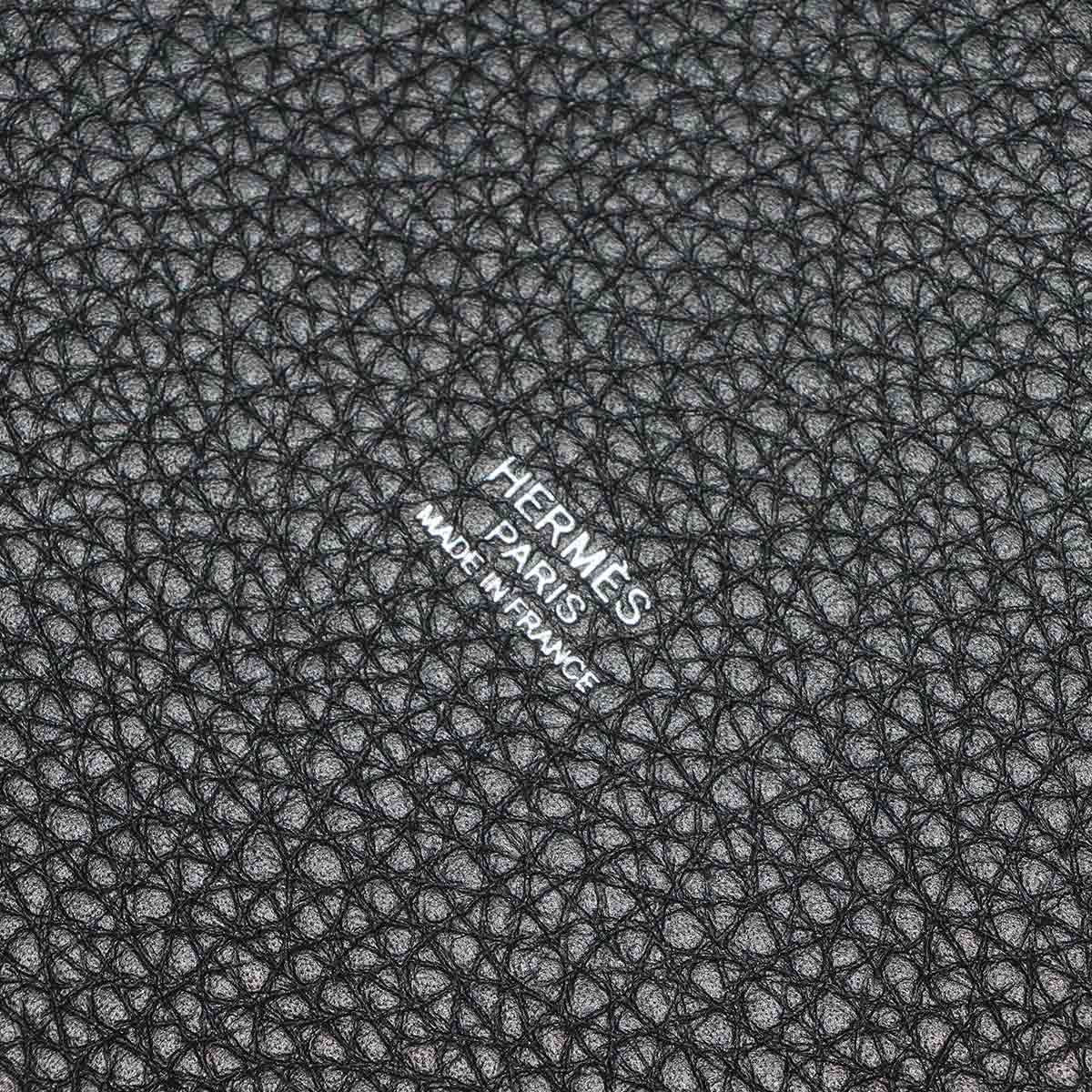 Hermes Picotin Lock MM Hand Bag Taurillon Clemence Black Silver — view 8