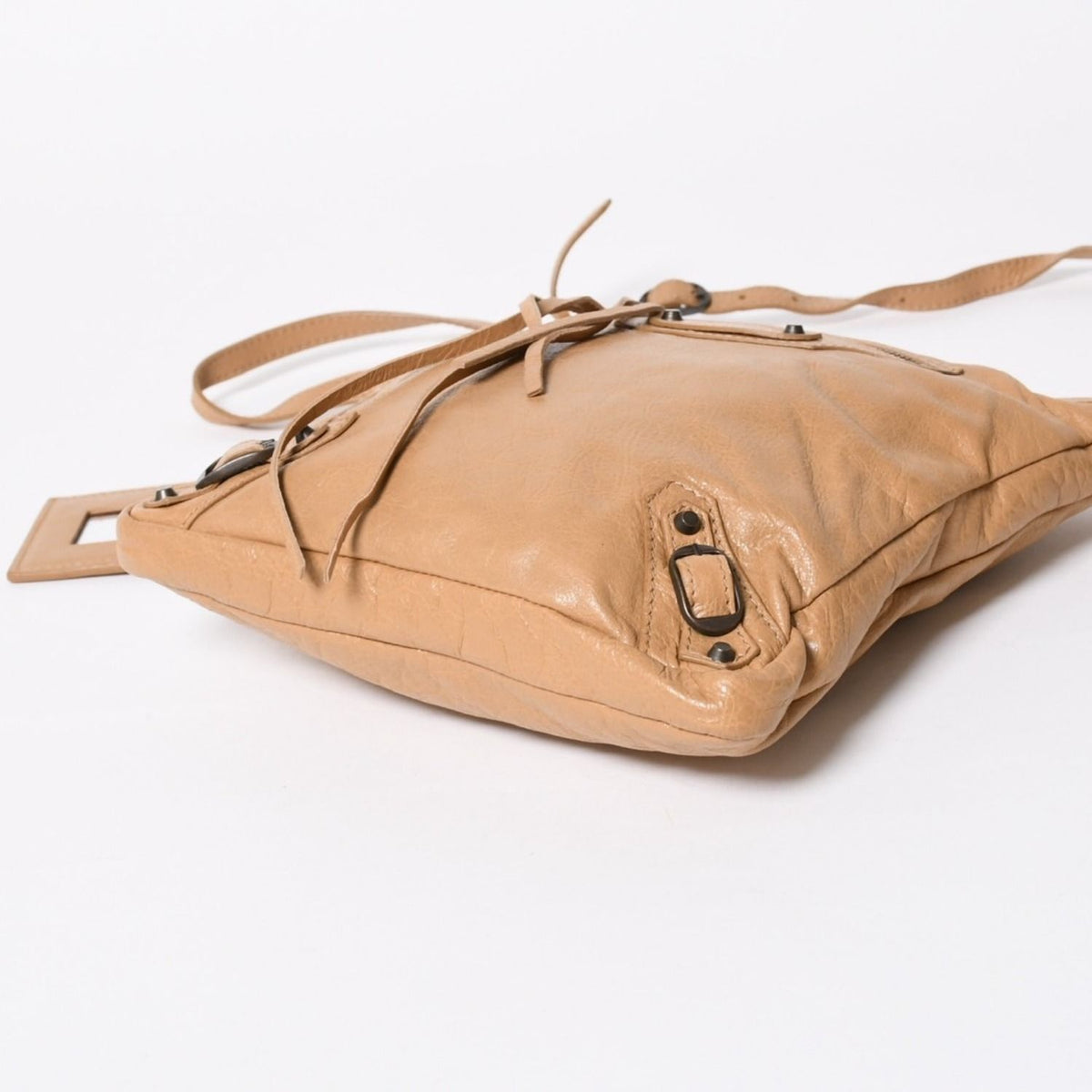 Balenciaga Classic Cross Belt Bag Calfskin Beige Antique Gold — view 8