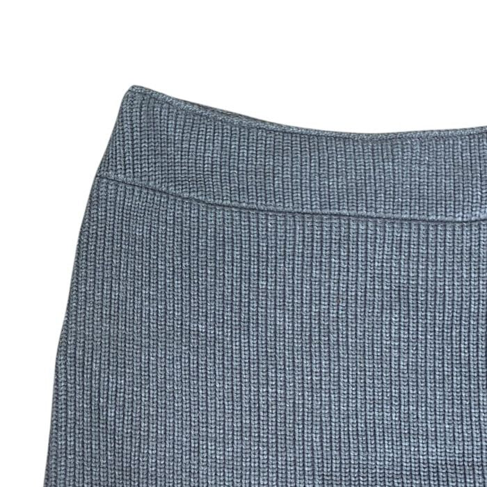 Louis Vuitton Mini Skirt Ribbed Knit Zip Design Wool Nylon Cowhide Gray — view 8