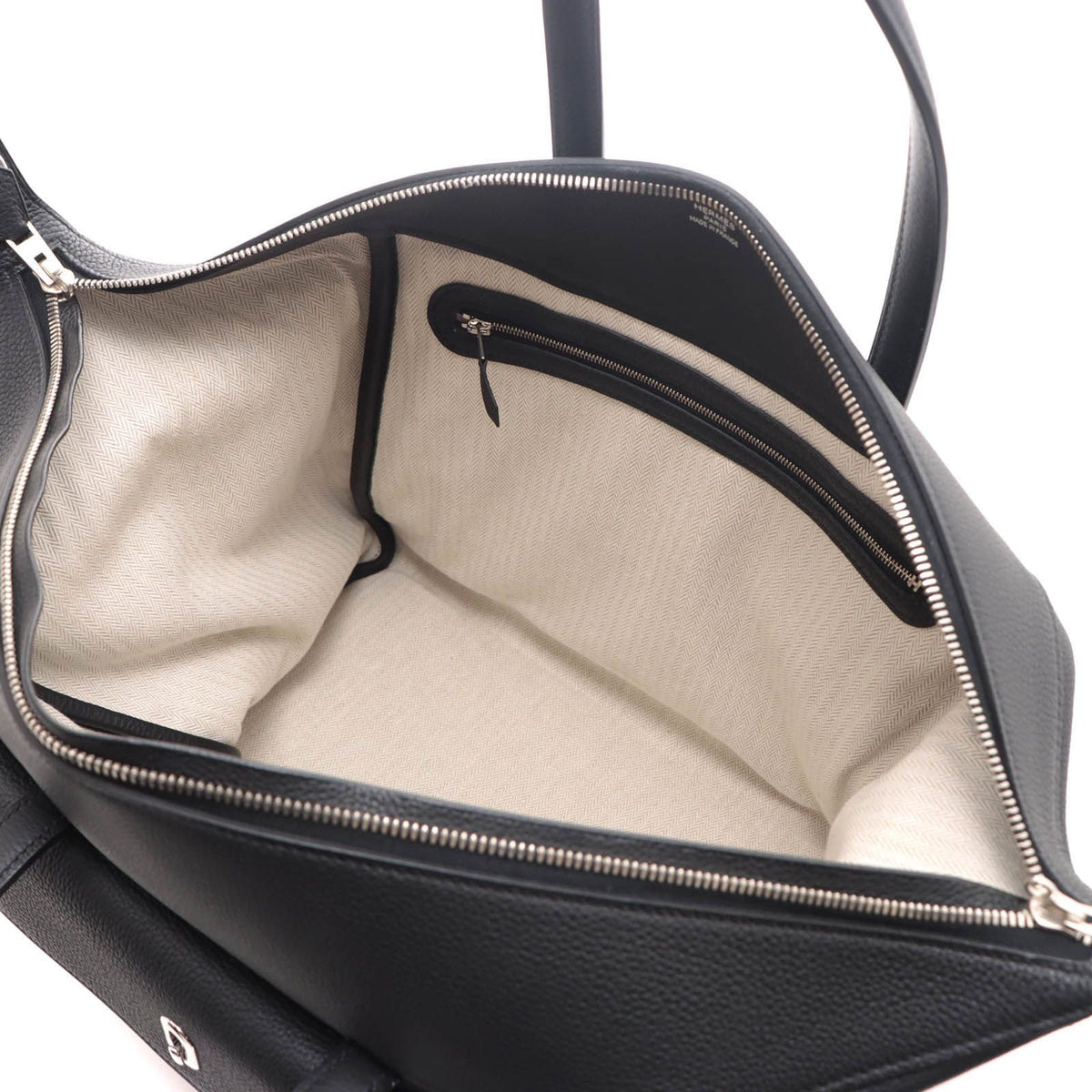 Hermes Warago Cabin 35 Boston Bag Togo Black Silver — view 8