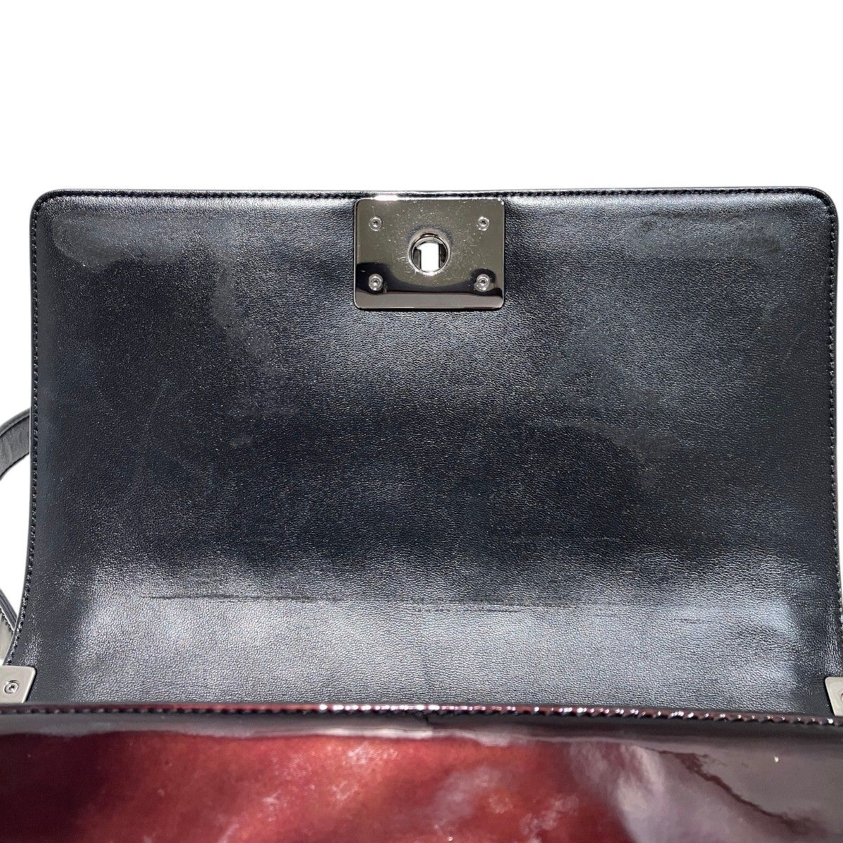 Chanel Boy Flap Shoulder Bag Patent Leather — view 8