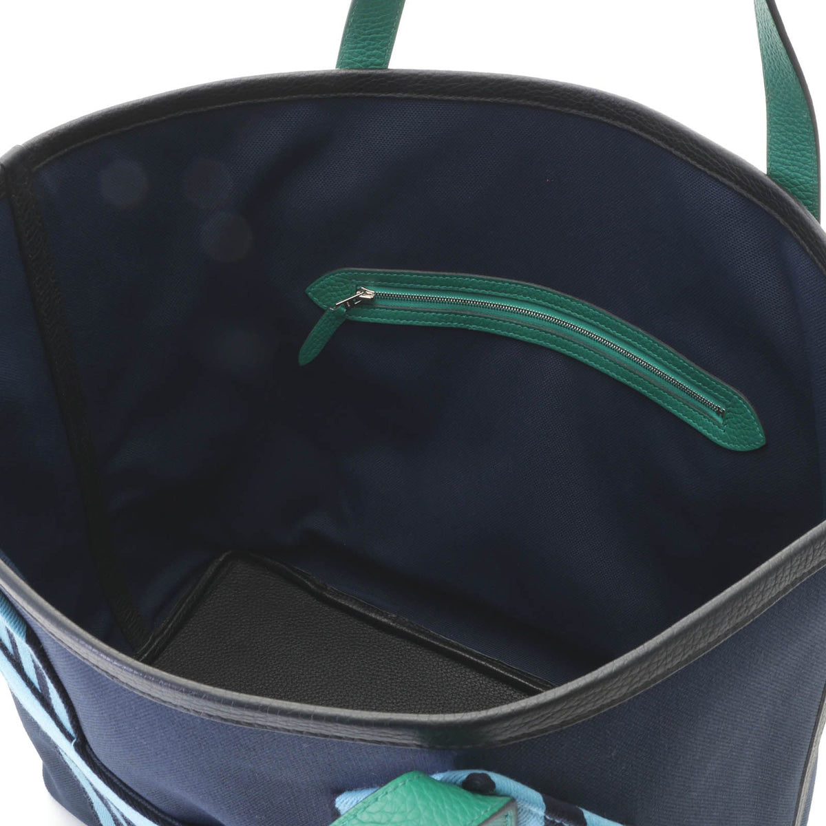 Hermes Pursangle GM Navy Marine Vert Vertigo Tote Bag Canvas Taurillon Clemence — view 7