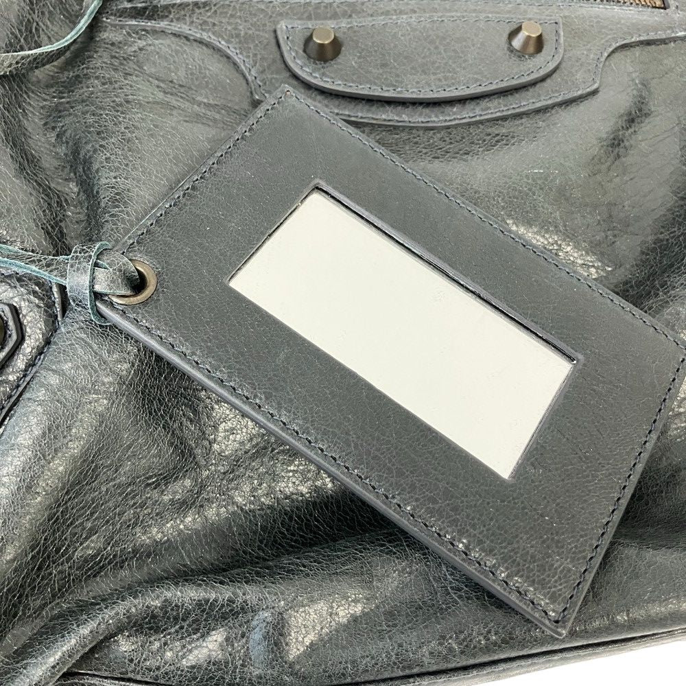 Balenciaga the Sunday Leather Tote Bag Dark Blue — view 8
