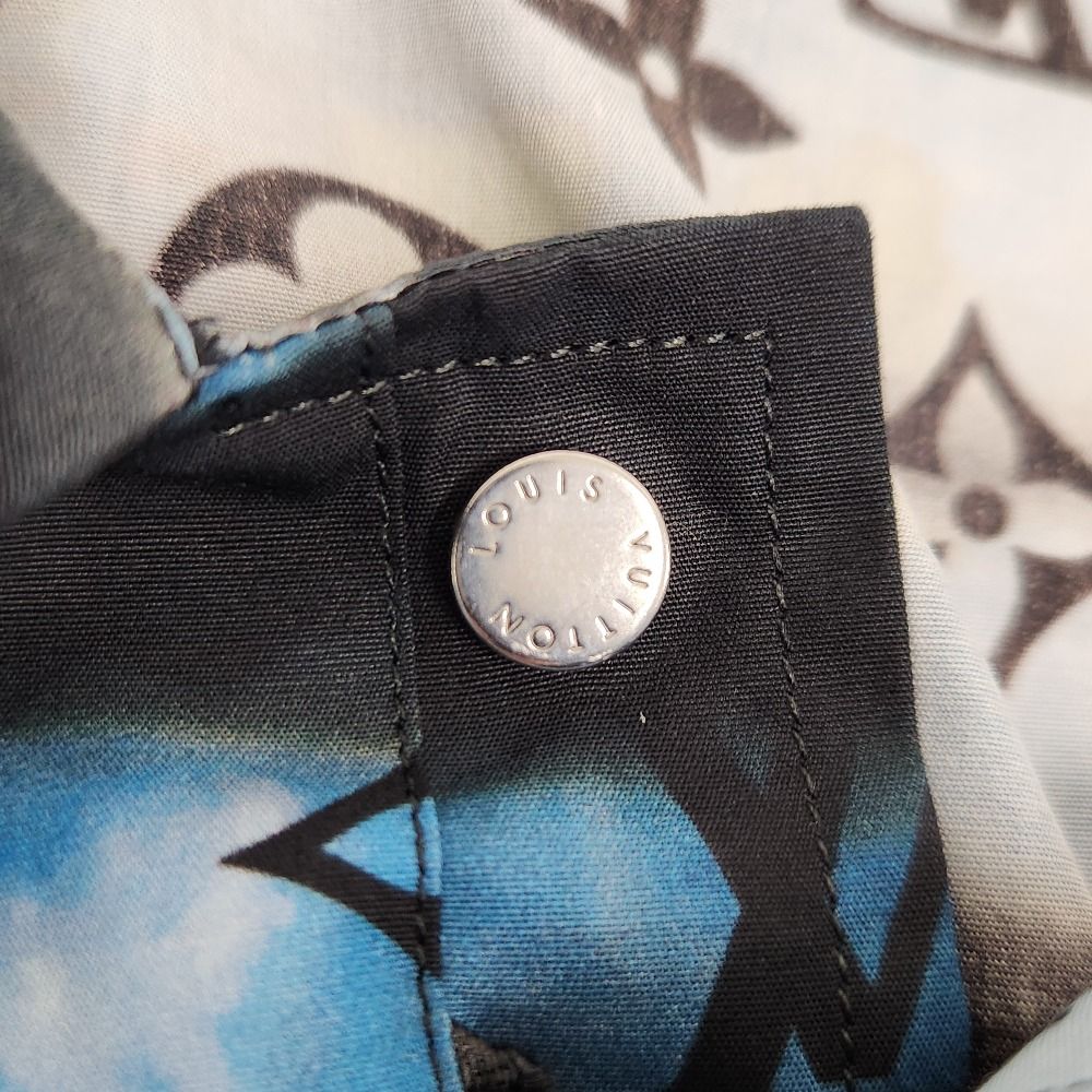 Louis Vuitton Monogram Tie Dye Short Sleeve Shirt Blue Multicolor Spring L — view 8