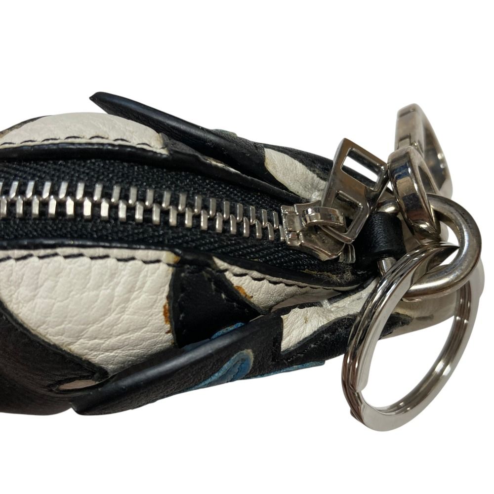 Loewe Leather Bunny Charm Coin Purse Black White — view 8
