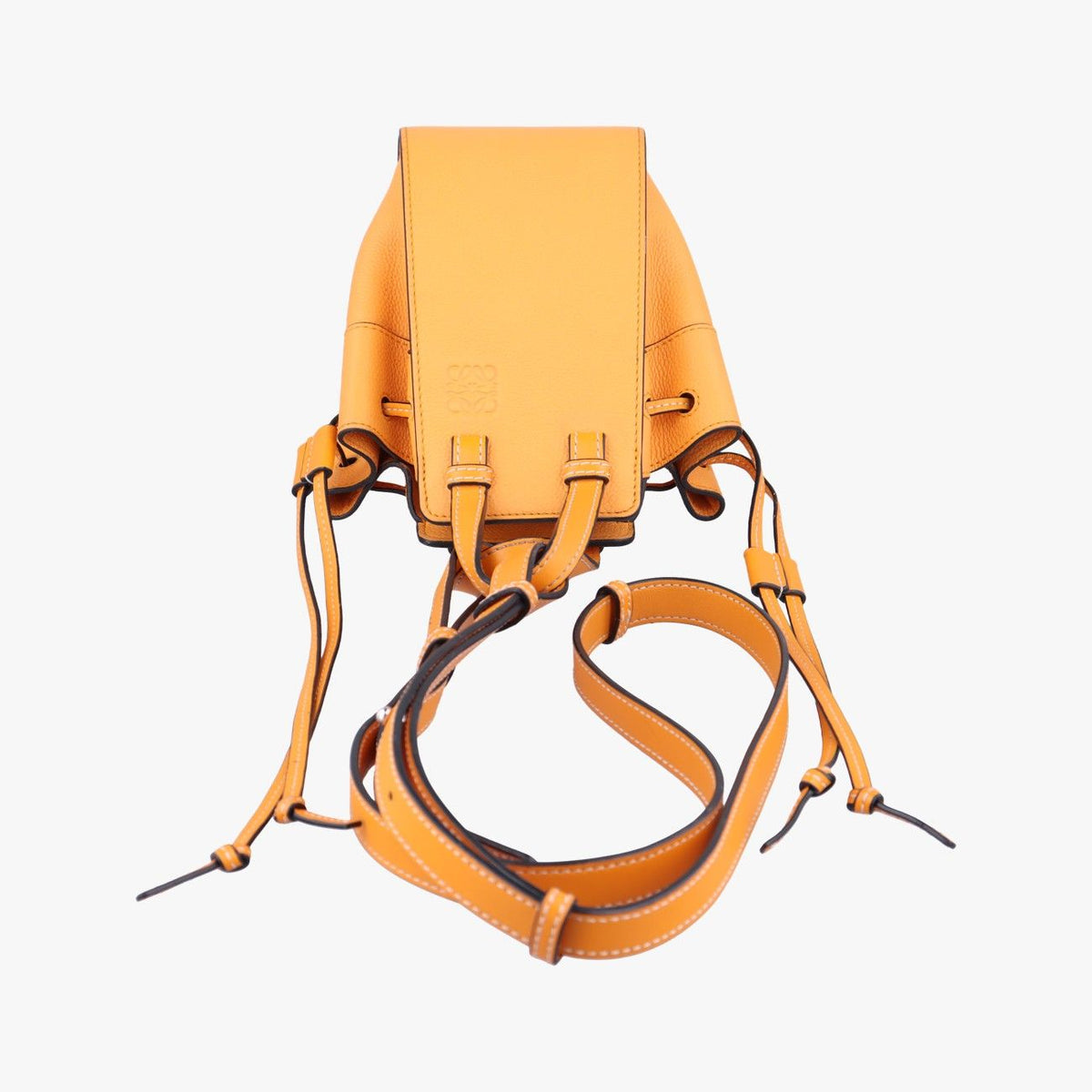Loewe Hammock Mini Orange Leather Shoulder Bag — view 8